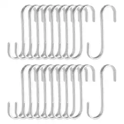 Walmart Unique Bargains Stainless Steel S Hooks 3 Flat S Shaped Hook Hangers for Multiple Uses 20Pcs offer