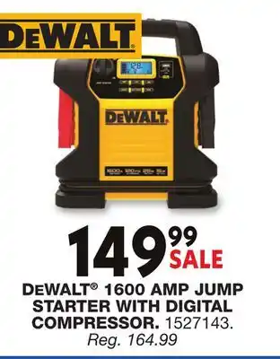 Blain's Farm & Fleet DEWALT 1600 AMP JUMP STARTER WITH DIGITAL COMPRESSOR offer