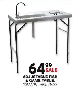 Blain's Farm & Fleet ADJUSTABLE FISH & GAME TABLE offer