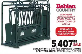 Blain's Farm & Fleet BEHLEN M1-V CATTLE SQUEEZE CHUTE SPLIT TAIL GATE offer