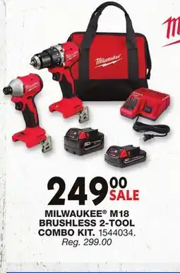 Blain's Farm & Fleet MILWAUKEE M18 BRUSHLESS 2-TOOL COMBO KIT offer