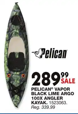 Blain's Farm & Fleet PELICAN VAPOR BLACK LIME ARGO 100X ANGLER KAYAK offer