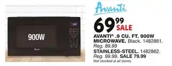 Blain's Farm & Fleet AVANTI .9 CU. FT. 900W MICROWAVE offer