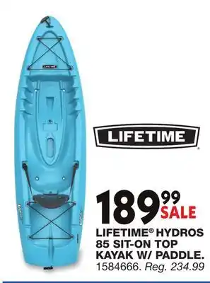 Blain's Farm & Fleet LIFETIME HYDROS 85 SIT-ON TOP KAYAK W/ PADDLE offer