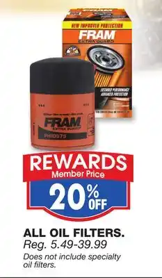 Blain's Farm & Fleet ALL OIL FILTERS offer