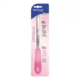 Walmart Westcott Pink Ribbon Stainless Steel Letter Opener -ACM15424 offer