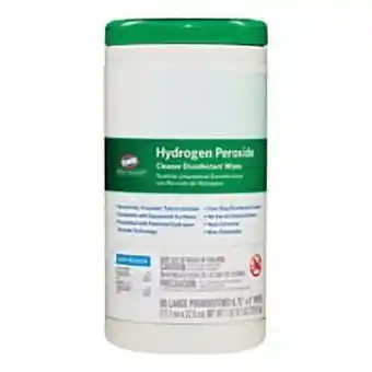 Walmart Clorox Healthcare Hydrogen Peroxide Disinfecting Wipes, 9 x 6 3/4, White, Canister Of 95 Wipes offer