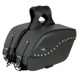 Walmart Milwaukee Leather SH646ZB Black Zip-Off PVC Studded Throw Over Motorcycle Saddlebags offer