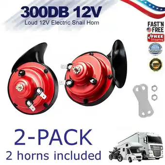 Walmart 12V 300dB Automotive Super Train Horn for Trucks SUV Car Boat Motorcycle, Red, 2 Piece offer