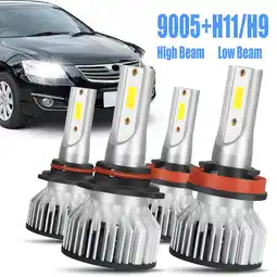 Walmart For Toyota Camry 2007-2018 9005+H11 LED Headlight Light Bulbs Hi-Lo Beam White 4Pcs offer