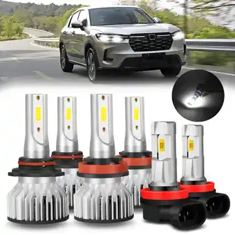 Walmart For Honda HR-V 2019 2020 2021 HRV LED Headlight High Low + Fog Light Bulbs Kit 6000K offer