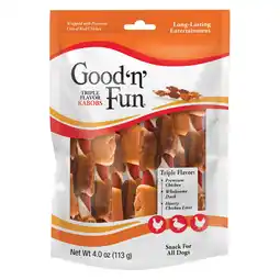 Walmart Good 'n' Fun Triple Flavor Kabobs, Rawhide Chews for All Dogs, 4 oz offer