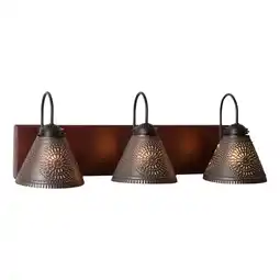 Walmart Irvins Country Tinware 3-Light Crestwood Vanity Light in Rustic Red offer