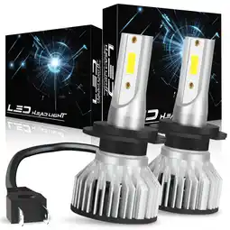 Walmart H7 LED Headlight Bulbs High/Low Beam 72W 7200LM 6000K2 Bulbs offer