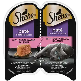 Walmart Sheba Perfect Portions Wet Cat Food Paté With Sustainable Salmon, 2.6 oz., 1 Twin-Pack Tray offer