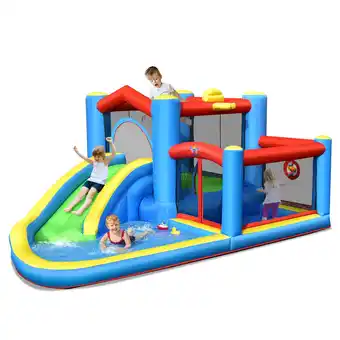 Walmart Costway Inflatable Kids Water Slide Splash Pool Slide Bounce Castle (without Blower) offer