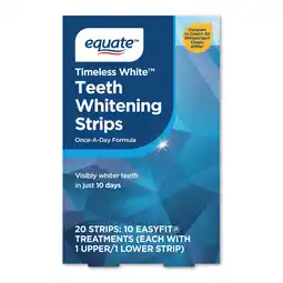 Walmart Equate Timeless White Whitening Strips, Enamel Safe, 20 Whitening Strips (10 Treatments) offer