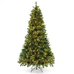 Walmart Costway Artificial 6ft Christmas Tree 821 Branch Tips 560 Warm White LED Lights offer