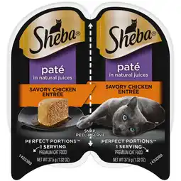 Walmart Sheba Wet Cat Food Pate, Savory Chicken Entree, 2.6 oz Perfect Portions Twin Pack Tray offer