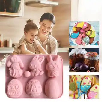 Walmart Souwang Biscuit Moulds Easter Rabbit Egg Silicone Cake Chocolate Cake Baking Abrasive offer