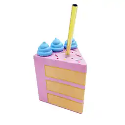 Walmart Packed Party Cake Cup, Pink Plastic Cake Cup with Straw offer