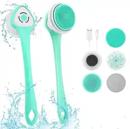 Walmart Fixdono Electric Body Bath Brush with 5 Rotating Brush Heads, Rechargeable Back Scrubber for Shower offer