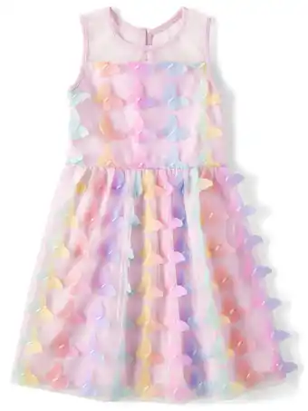Walmart The Children's Place Girls Sleeveless Butterfly Ruffle Dress, Sizes 4-16 offer