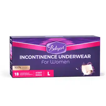 Walmart Bokyan Adult Incontinence Underwear for Women,Postpartum Bladder Leak Underwear,Disposable,L,18 Ct offer