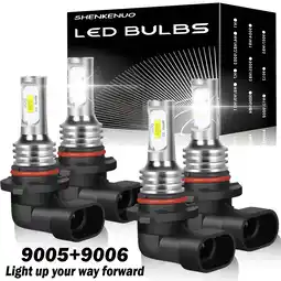 Walmart For Toyota RAV4 2006-2012 LED Headlight Bulbs Combo 9005 9006 High&Low Beam 6000K White,4PCS offer