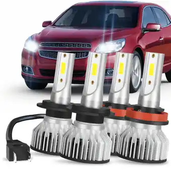 Walmart For Chevy Malibu 2013 2014 2015 Combo LED Headlight H7 H11 High Low Beam 4Pack offer