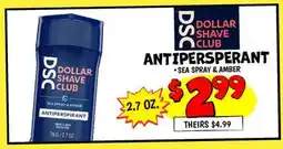 Ollie's DOLLAR SHAVE CLUB ANTIPERSPIRANT offer