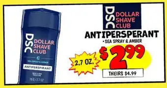 Ollie's DOLLAR SHAVE CLUB ANTIPERSPIRANT offer