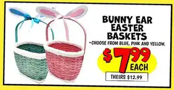 Ollie's BUNNY EAR EASTER BASKETS offer