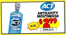 Ollie's ACT ANTICAVITY MOUTHWASH offer