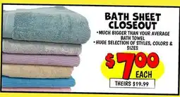 Ollie's BATH SHEET CLOSEOUT offer