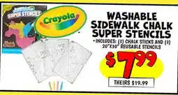 Ollie's WASHABLE SIDEWALK CHALK SUPER STENCILS offer