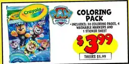 Ollie's COLORING PACK offer