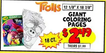 Ollie's Trolls! GIANT COLORING PAGES offer