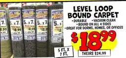 Ollie's LEVEL LOOP BOUND CARPET offer