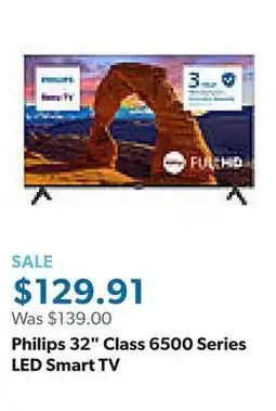 Sam's Club Philips 32 Class 6500 Series LED Smart TV offer