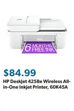 Sam's Club HP DeskJet 4258e Wireless All-in-One Inkjet Printer, 60K45A offer