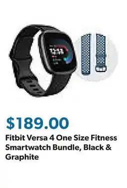 Sam's Club Fitbit Versa 4 One Size Fitness Smartwatch Bundle, Black & Graphite offer