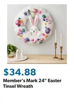 Sam's Club Member's Mark 24 Easter Tinsel Wreath offer