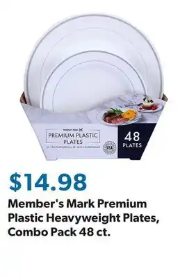 Sam's Club Member's Mark Premium Plastic Heavyweight Plates, Combo Pack 48 ct offer