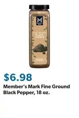 Sam's Club Member's Mark Fine Ground Black Pepper, 18 oz offer