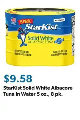 Sam's Club StarKist Solid White Albacore Tuna in Water 5 oz., 8 pk offer