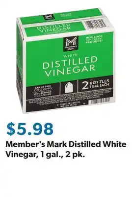 Sam's Club Member's Mark Distilled White Vinegar, 1 gal., 2 pk offer