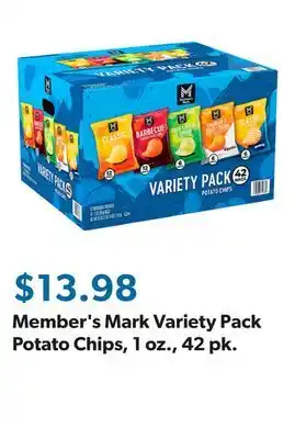 Sam's Club Member's Mark Variety Pack Potato Chips, 1 oz., 42 pk offer