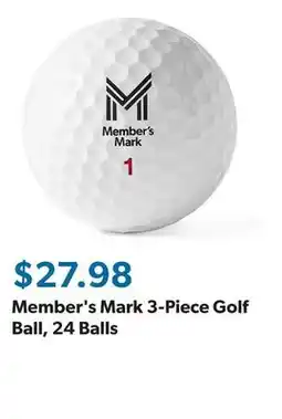 Sam's Club Member's Mark 3-Piece Golf Ball, 24 Balls offer