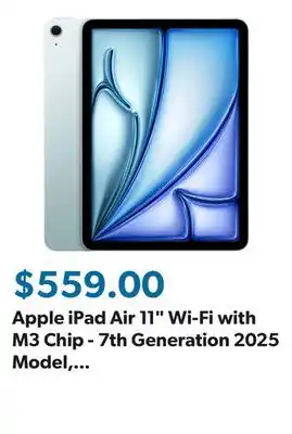 Sam's Club Apple iPad Air 11 Wi-Fi with M3 Chip - 7th Generation 2025 Model, Choose Size and Color offer